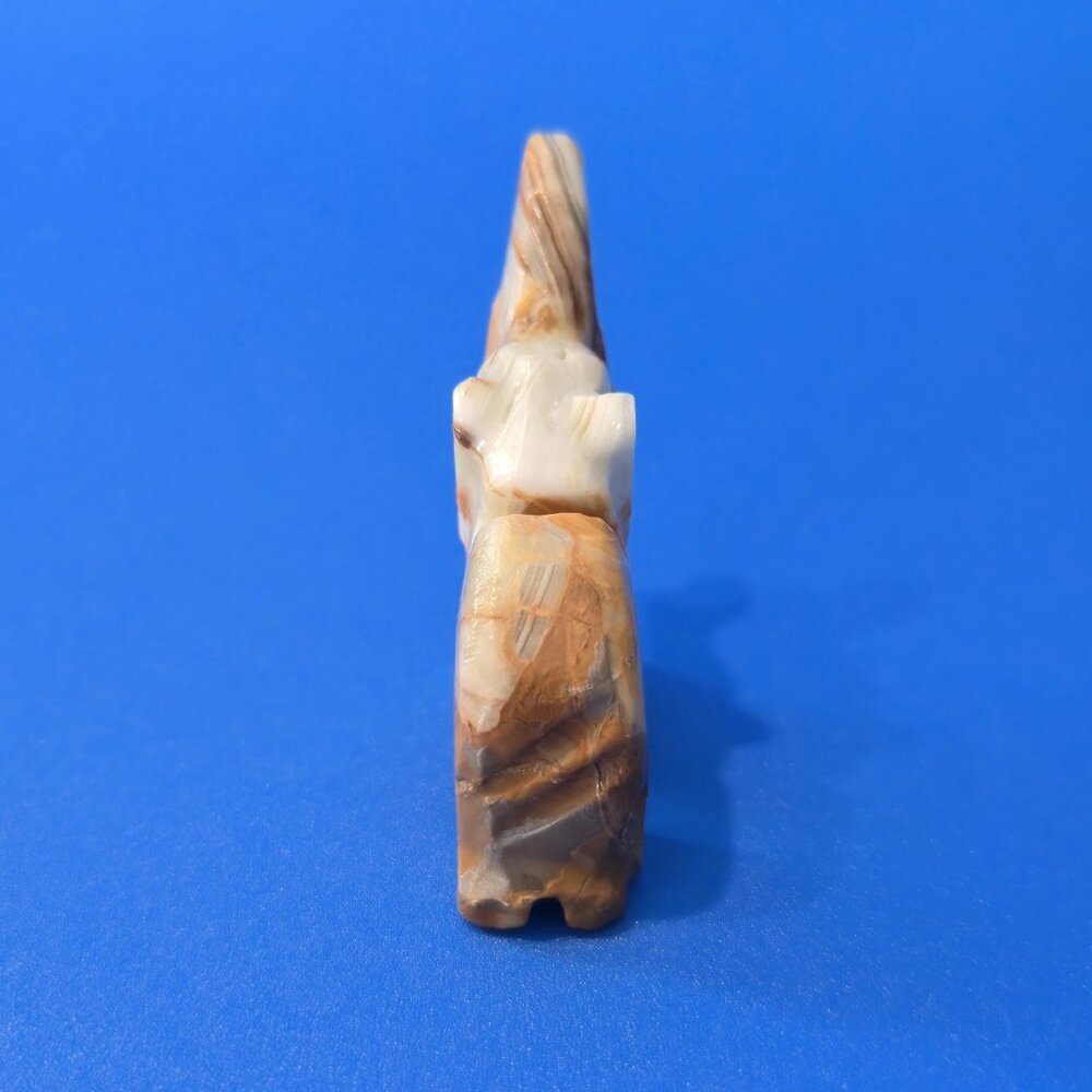 Banded Calcite Stone Elephant Business Card Holder B1032 - Picture 5 of 9
